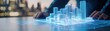 © watcharee - A person interacts with a digital model of a cityscape, showcasing futuristic architecture and technology in an urban environment.