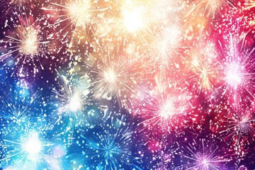 A vibrant gradient background with festival fireworks colors. featuring bright reds, blues, and yellows. conveying excitement and celebration. ideal for event promotions and festive content