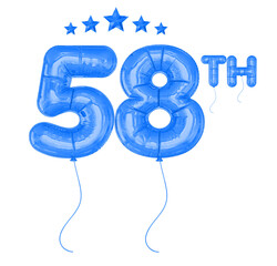 58 Anniversary Blue Balloon