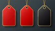 © Rahmat  - set of price tags or Red, Black, Gold Paper Price tags Badge hanging labels