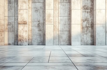 Leinwandbilder - Modern concrete wall and floor design with a minimalist aesthetic.