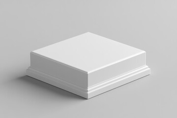 Poster - A simple white pedestal with a smooth surface, suitable for displaying objects.