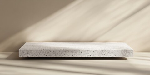 Aufkleber - A minimalist concrete platform with soft shadows against a neutral background.