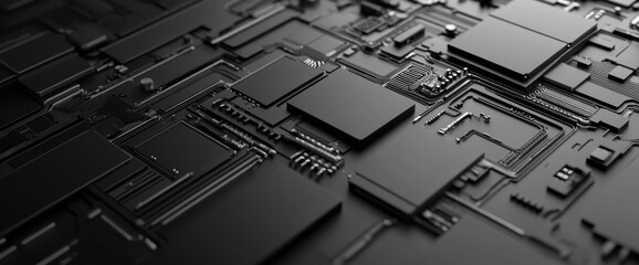 Aufkleber - Abstract close-up of a circuit board with intricate patterns and textures.