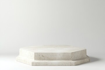 Leinwandbilder - A simple hexagonal pedestal with a smooth surface, ideal for display purposes.