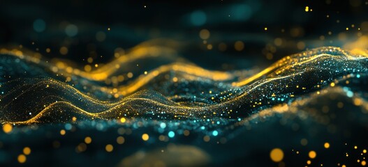 Poster - Abstract waves of light and color create a dynamic visual effect.