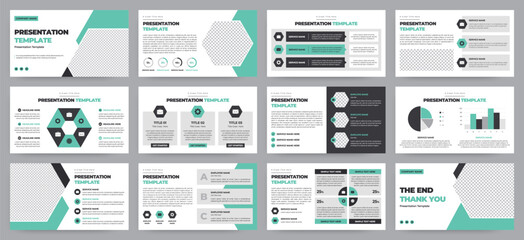 Wall Mural - modern presentation slide templates. infographic elements template set for web, print, annual report