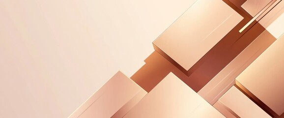Aufkleber - Abstract geometric design with soft colors and layered shapes.