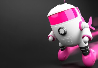 Poster - A colorful robot character in a dynamic pose against a dark background.