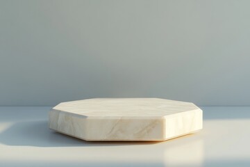Aufkleber - A smooth, octagonal marble surface on a minimalistic background.