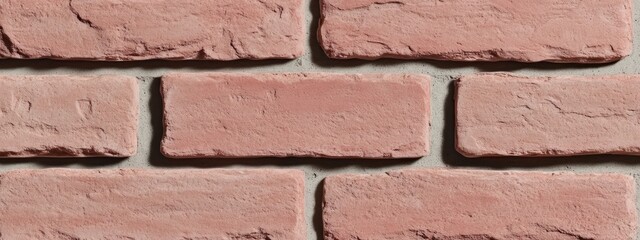 Leinwandbilder - A close-up view of textured pink bricks arranged in a wall pattern.