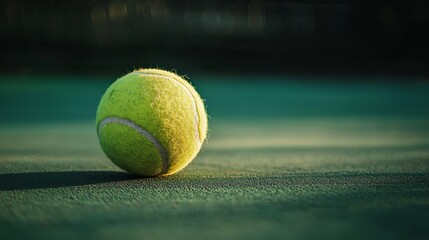 macro detail yellow tennis ball in the field wallpaper