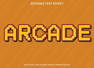 Wall Mural - arcade editable text effect template use for logotype title and headline sticker