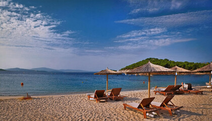 Koukounaries beach famous sandy beach and the bay of Koukounaries a natural beauty, exotic beach