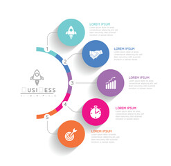 Wall Mural - vector business presentation connecting steps infographic template