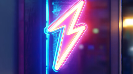 Sticker - lightning neon sign icon