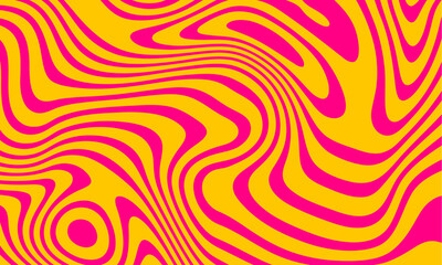 Poster - Abstract horizontal background with colorful waves. Trendy vector illustration in style retro 60s, 70s. Pastel colors