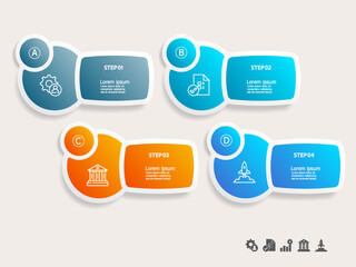 Wall Mural - simple infographics timeline business workflow report background with business icon 4 steps for pres