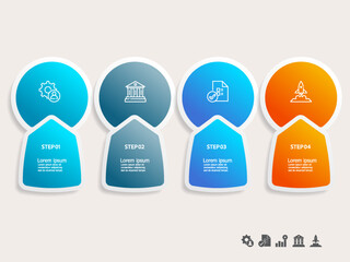 Wall Mural - simple infographics timeline business workflow report background with business icon 4 steps for pres