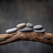© Bipul Kumar - smooth stones on a wooden branch for natural decor