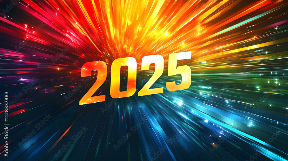 Dynamic Abstract Art of 2025 with Radiant Colored Optic Cables in a ...