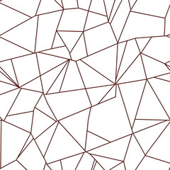 Abstract geometric pattern with intersecting brown lines on seamless white background, creating modern and dynamic design