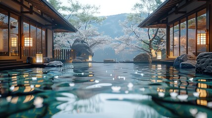 Wall Mural - A serene onsen.