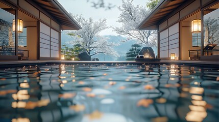 Wall Mural - A serene onsen.