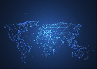 world map background technology connected 