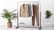 © Thanawat_Suesoypan - Stylish beige outfit display with plants in modern setting
