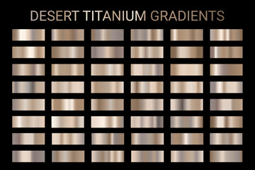 Wall Mural - desert titanium gradient trendy colors. golden metallic gradients swatches for background. desert ti
