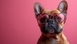 © Micro - Dog Wearing Heart-Shaped Sunglasses: Fun and Playful Pet Portrait