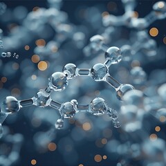 Aufkleber - Plain color tone. Transparent and exquisite molecular structure, showing the scientific component.