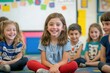 © Alexei - Cheerful children are happily sitting on the classroom floor