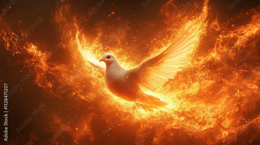 holy spirit dove in flames white dove in fire flames fire background ...