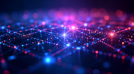 Abstract Technology Background with Bokeh