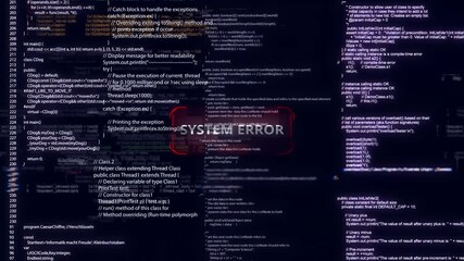Wall Mural - glitching code on screen, lines hacking code computer screen code, glitch effect, error system failu