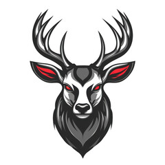 Deer head mascot logo vector illustration on transparent background