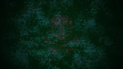 Wall Mural - encrypted fast scrolling programming security hacking process code programming security code data fl