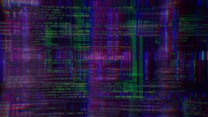 Wall Mural - virus code software hack error source code glitch. cyber screen code, glitch effect, system failure 