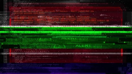 Wall Mural - digital glitch effect noise computer screen code, glitch effect, error system failure emergency erro