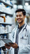© HQ Assets Project - Pharmacist Uses Tablet in Pharmacy Inventory