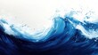 © Lamina - Abstract depiction of ocean wave with bold sweeping strokes of deep blue and white, evoking movement and power in minimalist style.