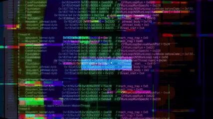 Wall Mural - distorted glitched scrolling programming security hacking code data flow stream coding, hacking, enc