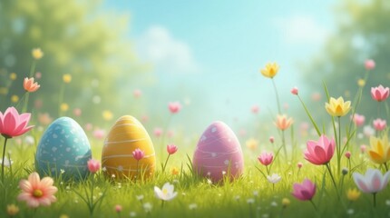  Whimsical Easter Egg Hunt in a Flower Meadow