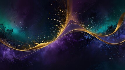 Wall Mural - 29. aetheric alchemy-inspired background with luminous gold accents over deep sapphire and lavender 
