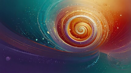 Wall Mural - 35. mystical abstract design featuring soft crimson and golden light spirals forming symbolic patter
