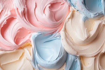 Wall Mural - Creamy Swirled Ice Cream in Pastel Colors