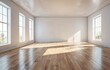 © satsatsat.studio - Sunlit empty room with hardwood floors and large windows. (1)