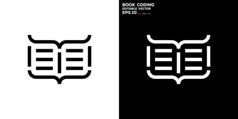 Code book logo. Education, coding, programmer. Icon symbol design template EPS 10.